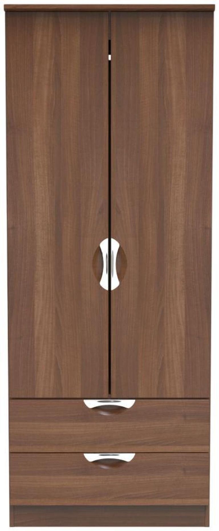 Flora Walnut Effect 2 Door 2 Drawer Double Wardrobe