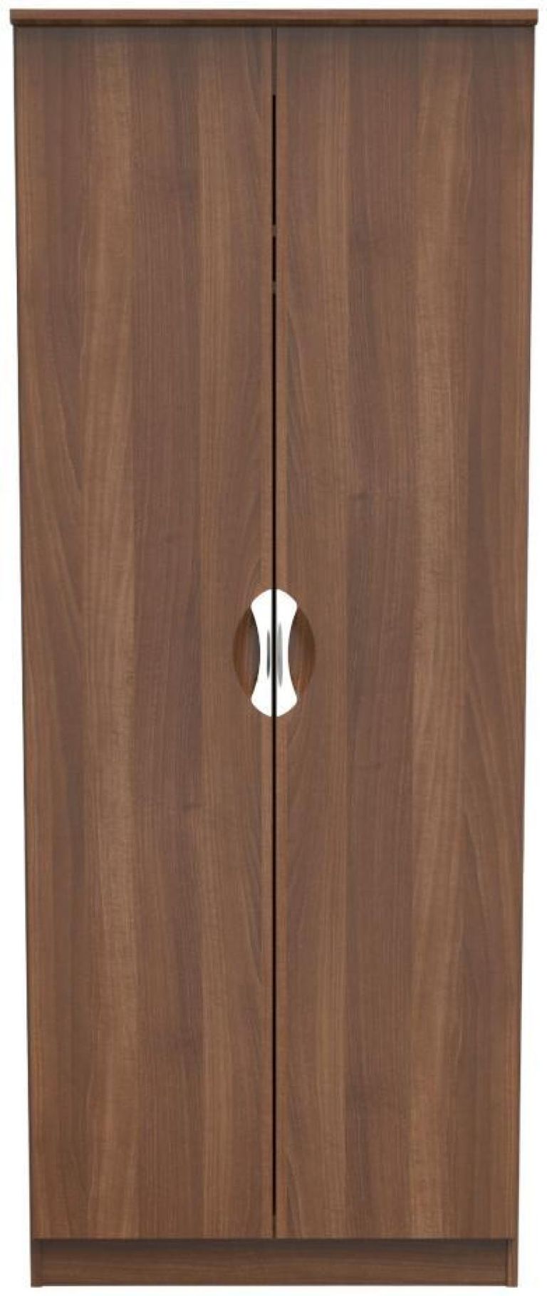 Flora Walnut Effect 2 Door Plain Tall Wardrobe