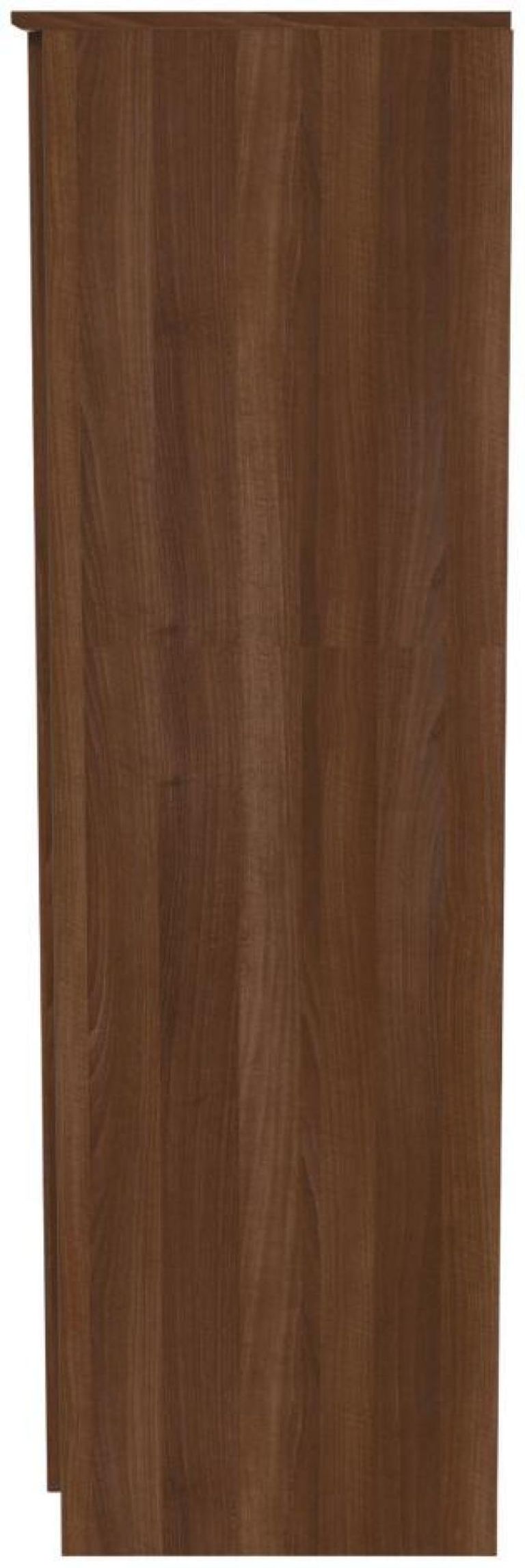 Flora Walnut Effect 3 Door Triple Wardrobe - LHF 2 Drawers