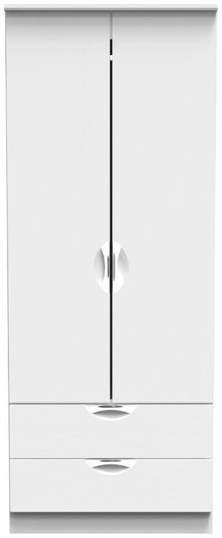 Flora White 2 Door 2 Drawer Double Wardrobe