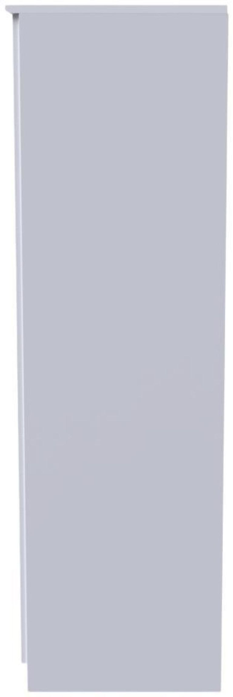 Flora White 3 Door Triple Wardrobe - LHF 2 Drawers