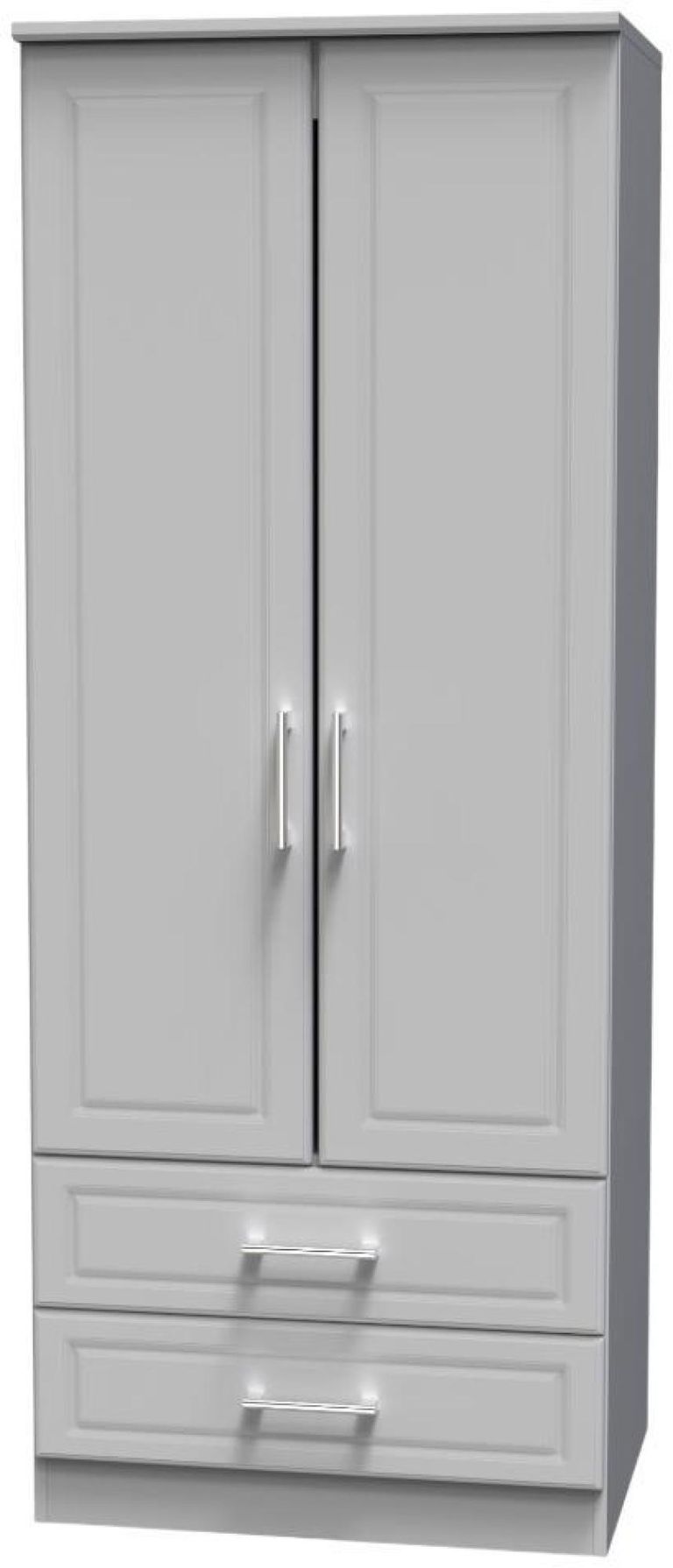 Gina Grey 2 Door 2 Drawer Double Wardrobe