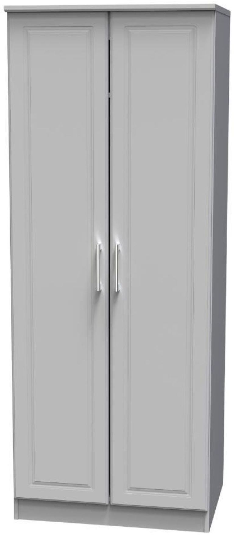 Gina Grey 2 Door Plain Tall Wardrobe