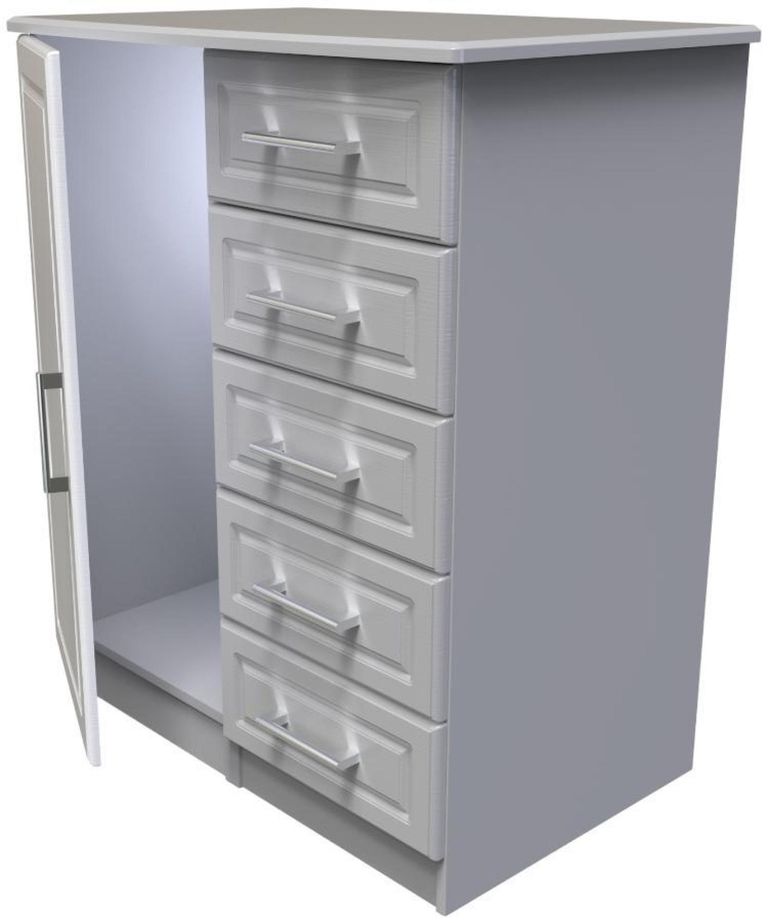 Gina Grey Ash 1 Door Midi Wardrobe