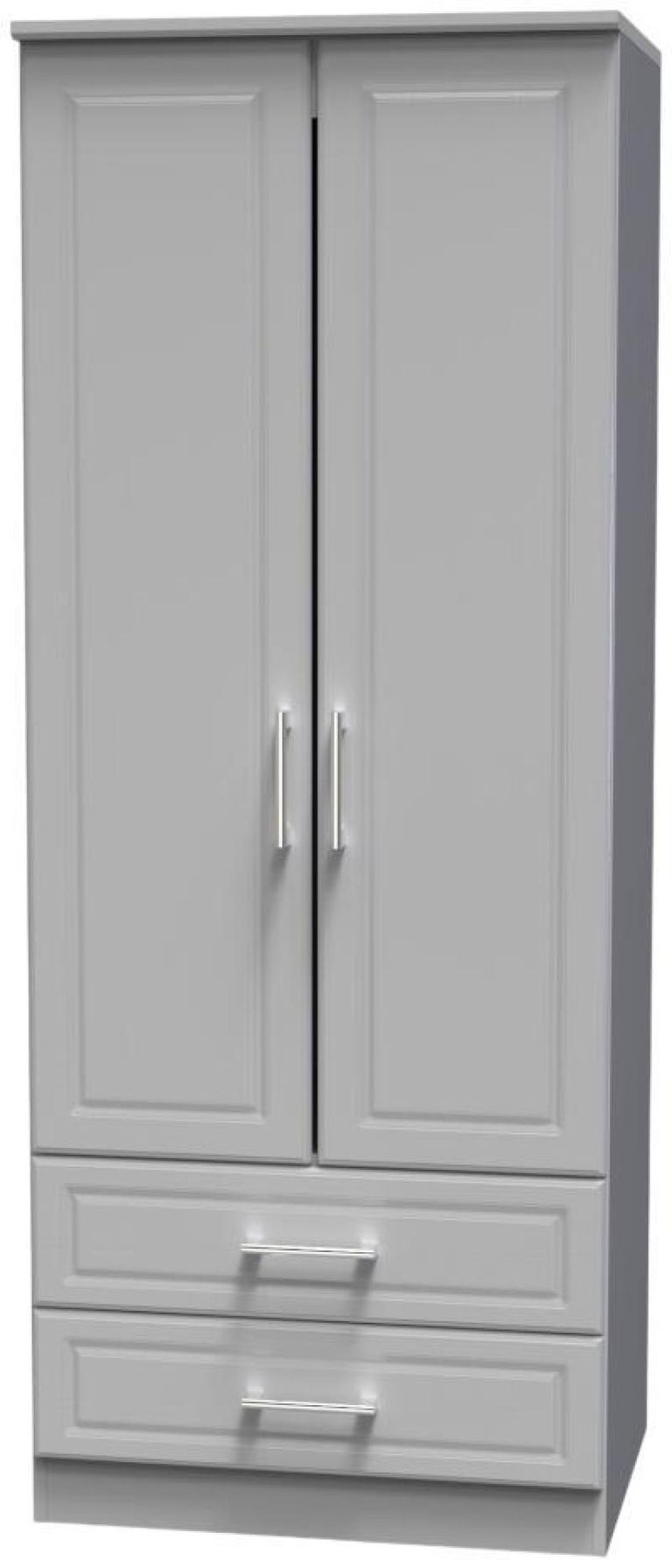 Gina Grey Ash 2 Door 2 Drawer Double Wardrobe