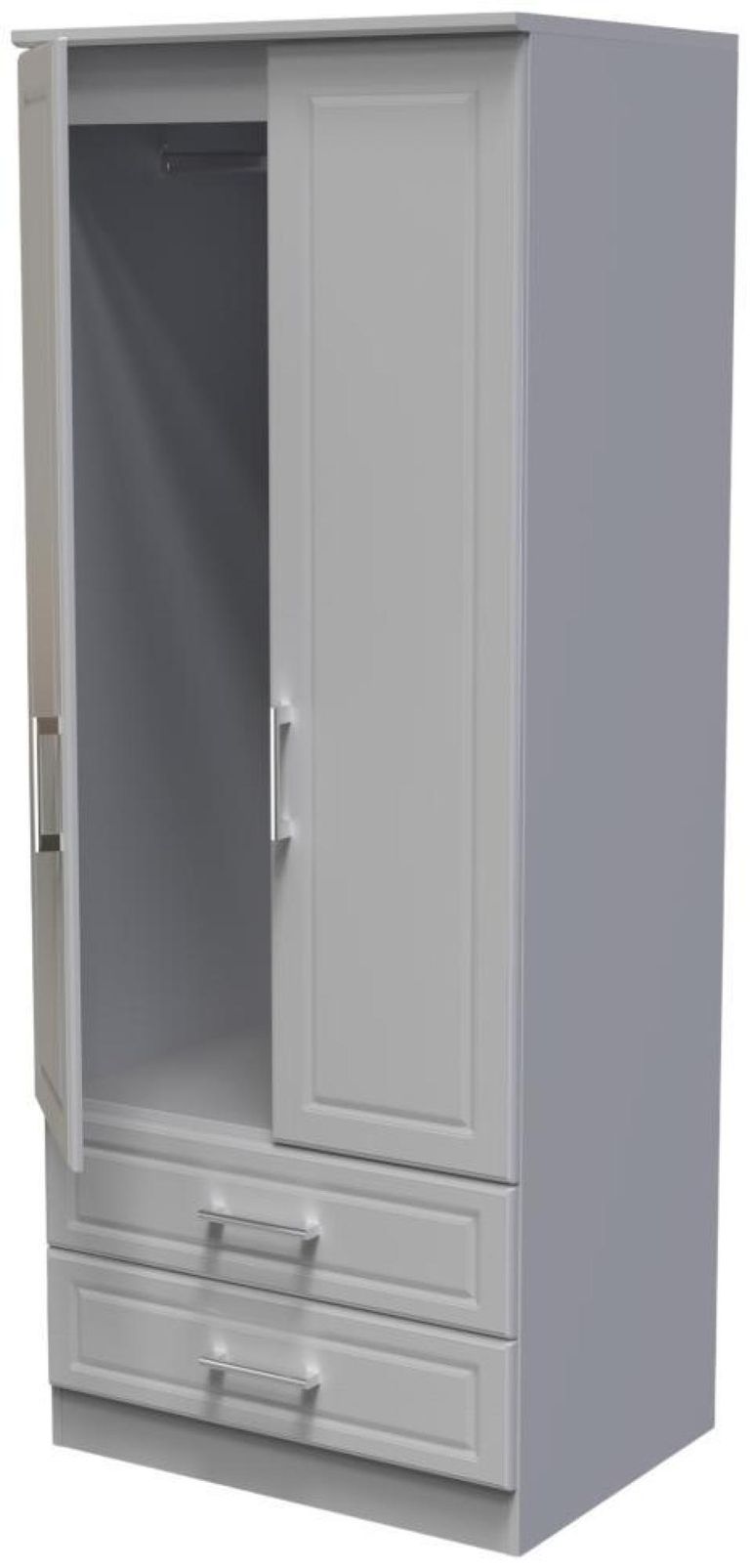 Gina Grey Ash 2 Door 2 Drawer Double Wardrobe