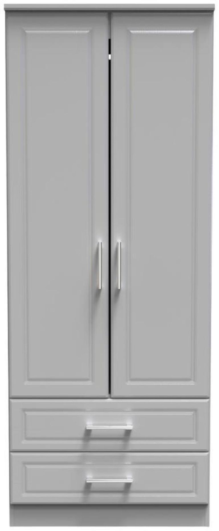 Gina Grey Ash 2 Door 2 Drawer Double Wardrobe