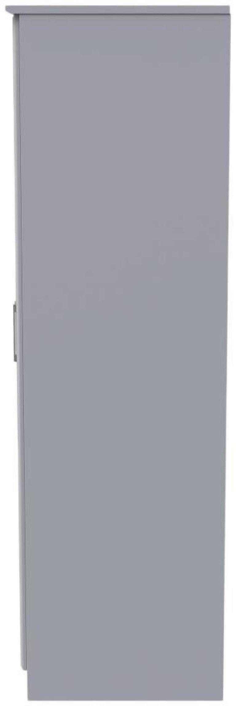 Gina Grey Ash 2 Door Plain Tall Wardrobe