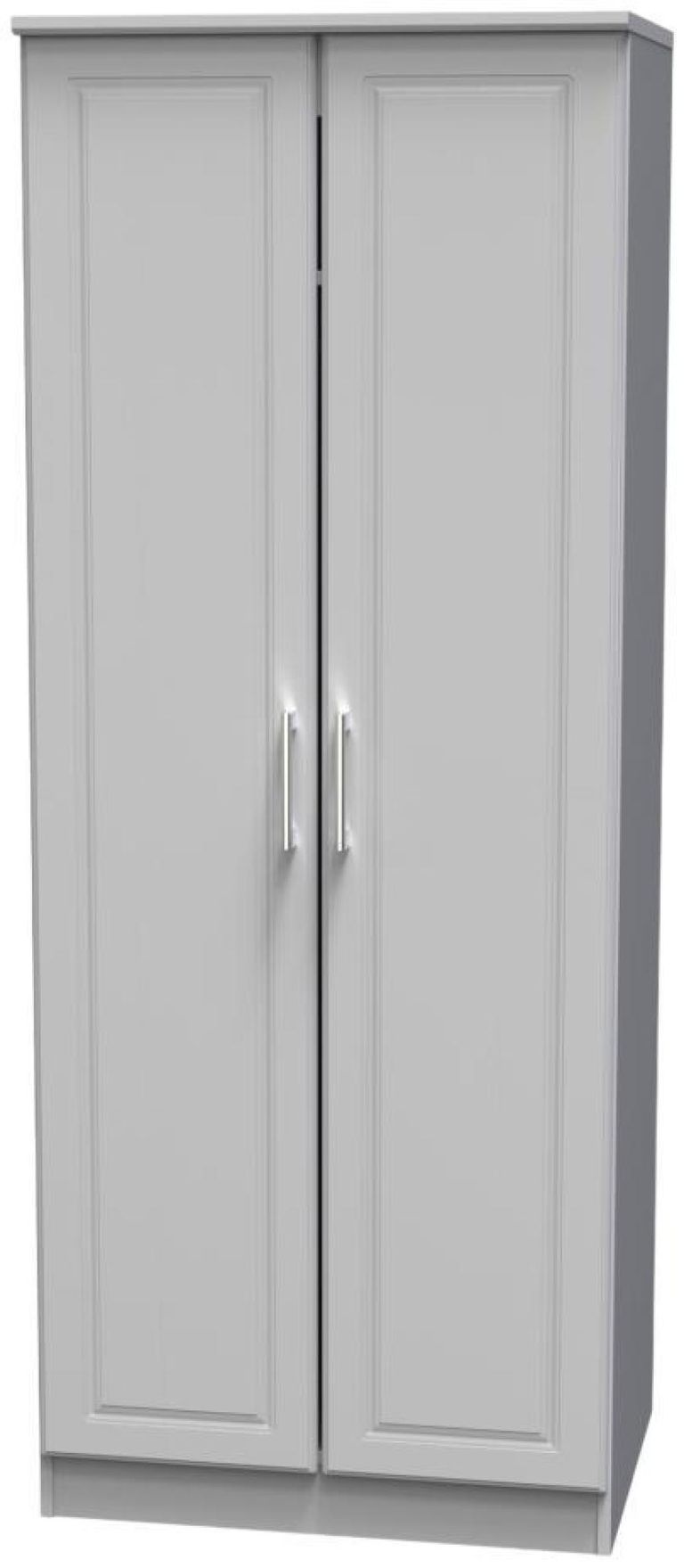 Gina Grey Ash 2 Door Plain Tall Wardrobe