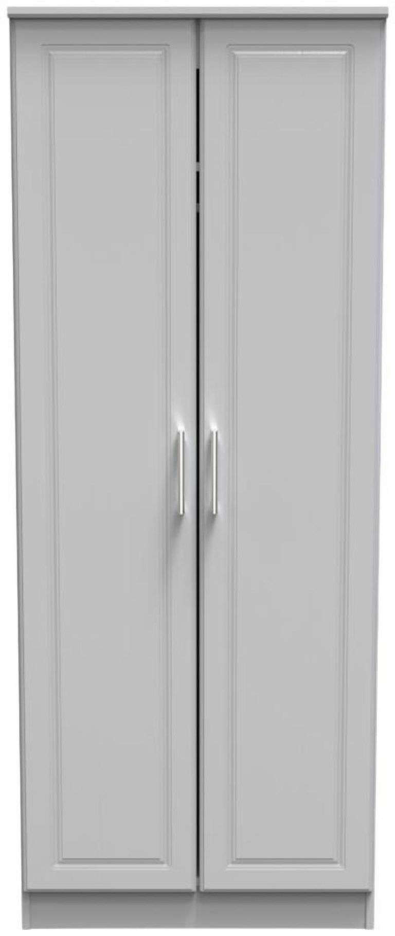 Gina Grey Ash 2 Door Plain Tall Wardrobe