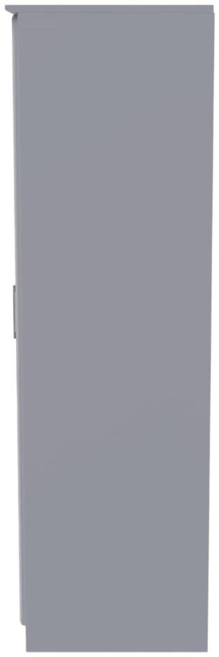 Gina Grey Ash 3 Door Triple Wardrobe - LHF 2 Drawers