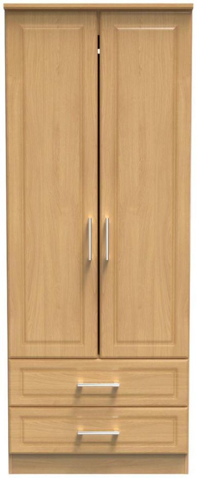 Gina Oak Effect 2 Door 2 Drawer Double Wardrobe