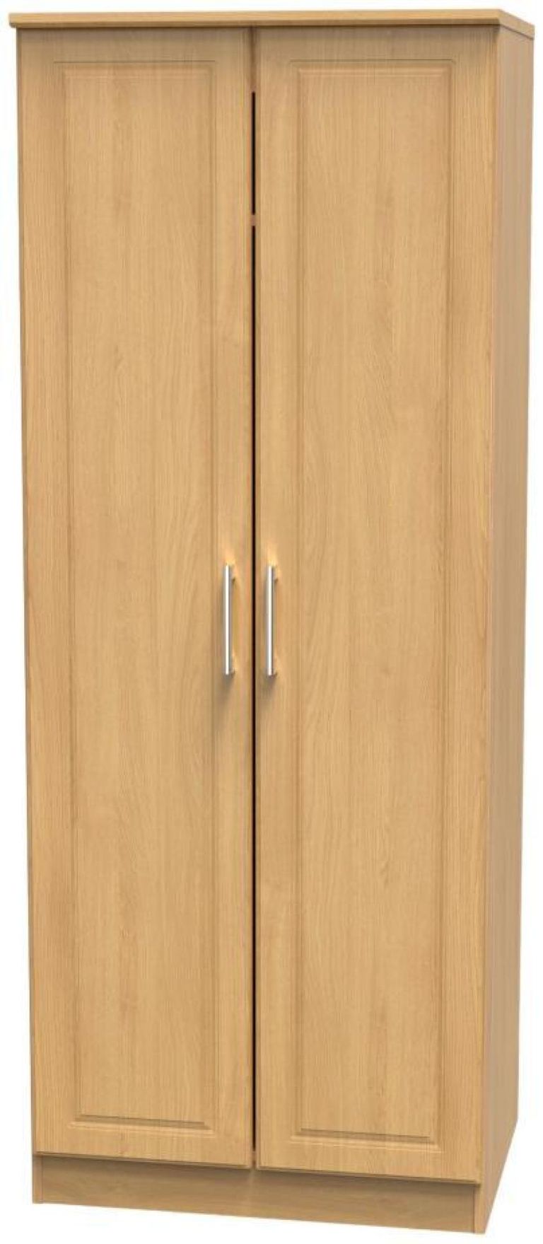 Gina Oak Effect 2 Door Plain Tall Wardrobe