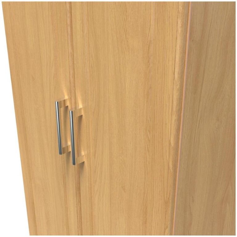 Gina Oak Effect 2 Door Plain Tall Wardrobe