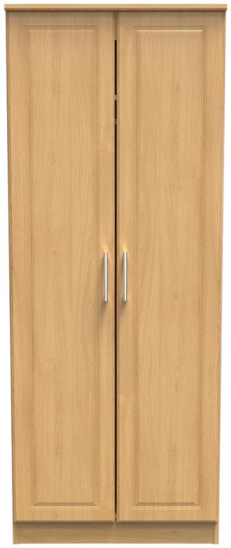 Gina Oak Effect 2 Door Plain Tall Wardrobe