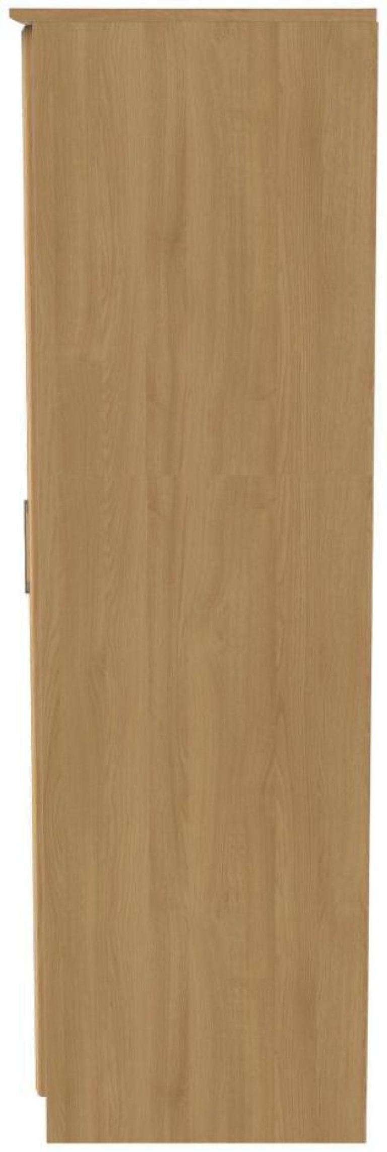 Gina Oak Effect 3 Door Triple Wardrobe - LHF 2 Drawers