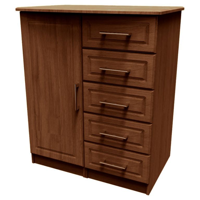 Gina Walnut Effect 1 Door Midi Wardrobe