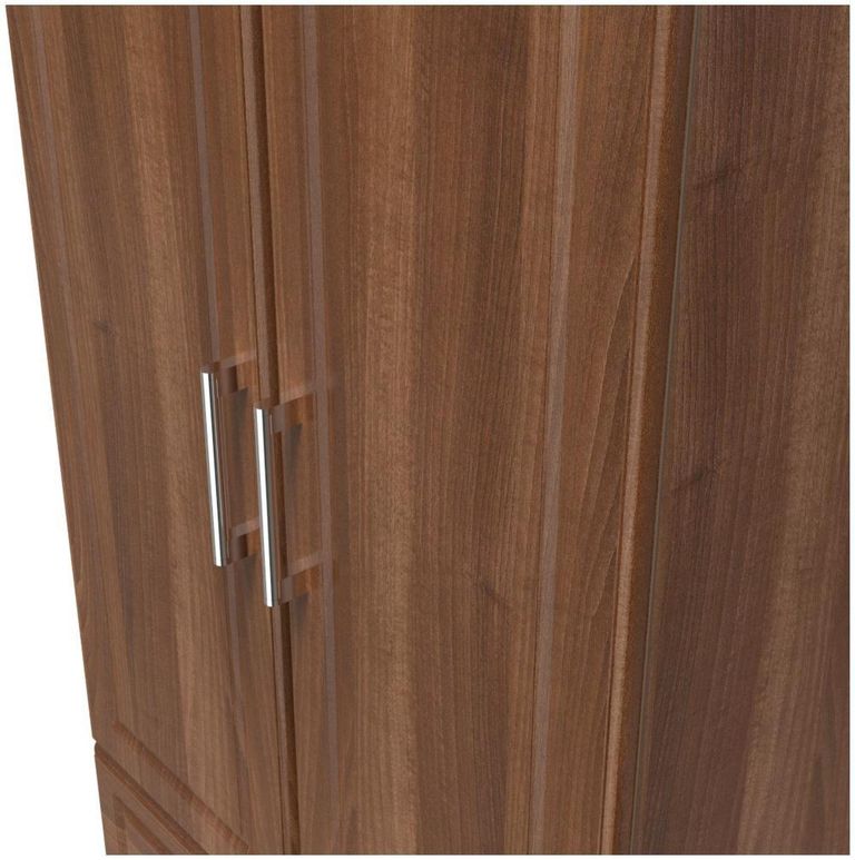 Gina Walnut Effect 2 Door 2 Drawer Double Wardrobe