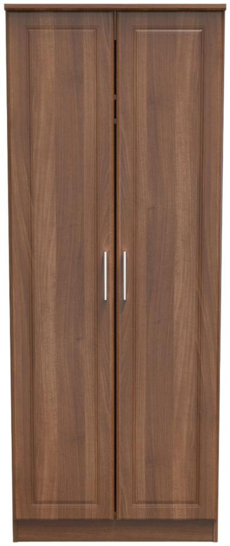 Gina Walnut Effect 2 Door Plain Tall Wardrobe