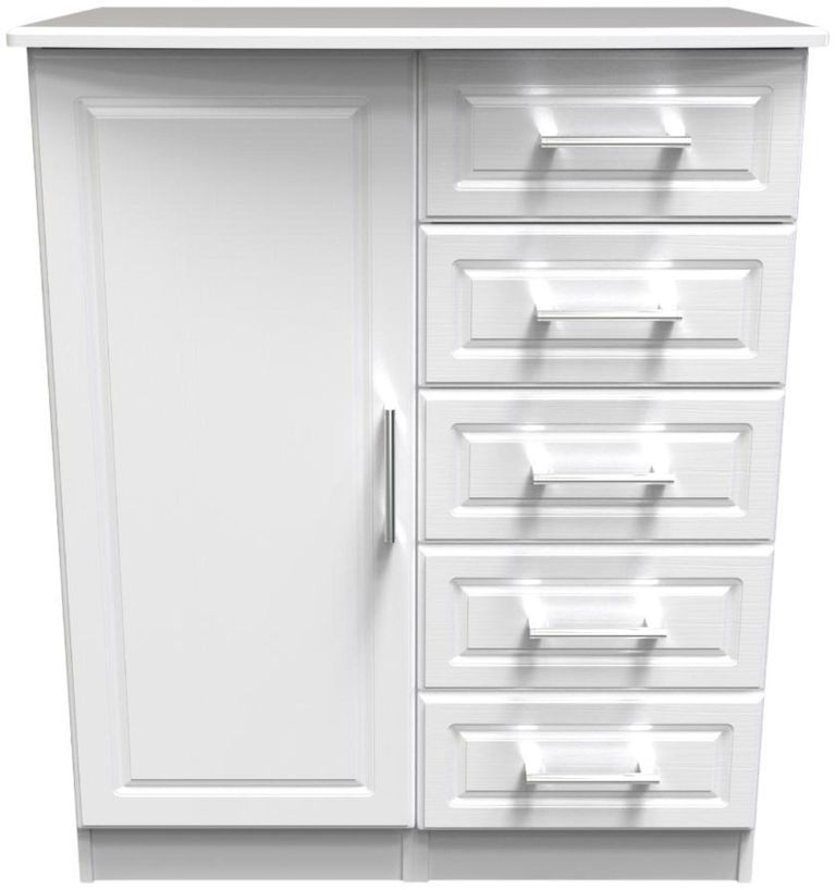 Gina White 1 Door Midi Wardrobe