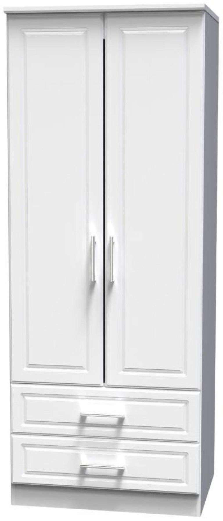 Gina White 2 Door 2 Drawer Double Wardrobe