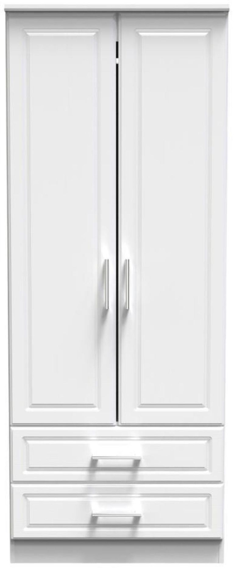 Gina White 2 Door 2 Drawer Double Wardrobe