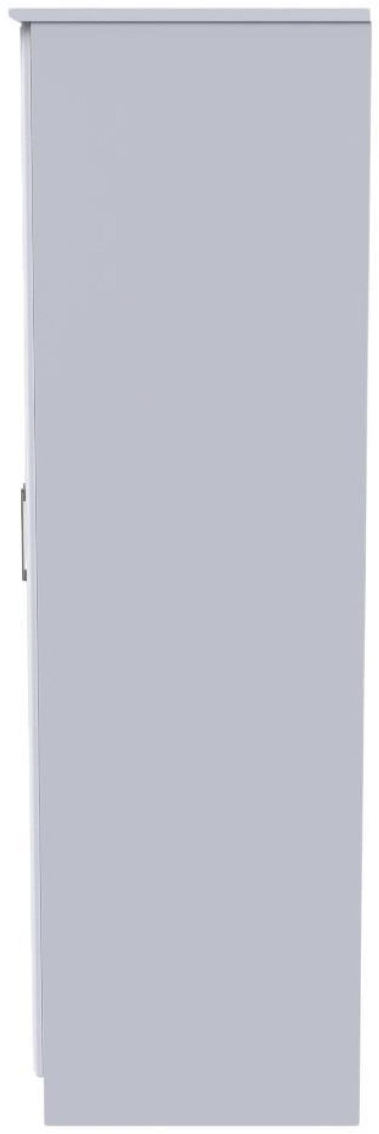 Gina White 2 Door Plain Tall Wardrobe