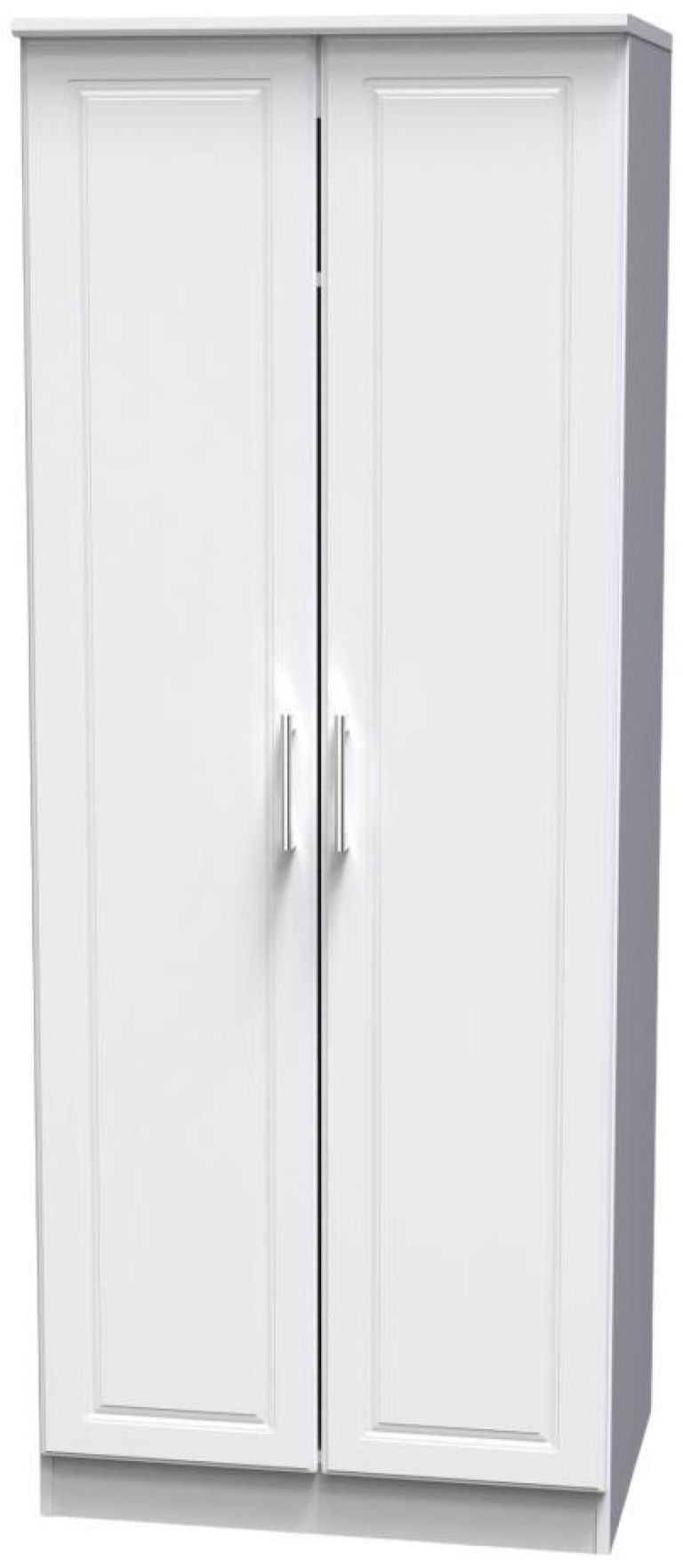 Gina White 2 Door Plain Tall Wardrobe