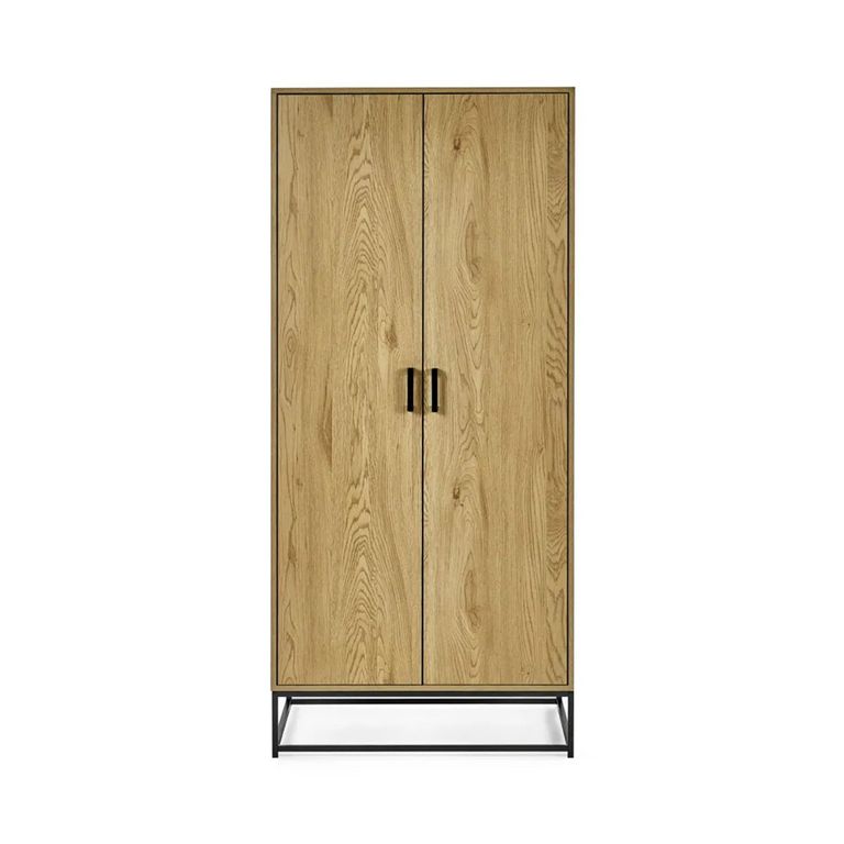 Harlow Light Oak Effect Wardrobe - 2 Door