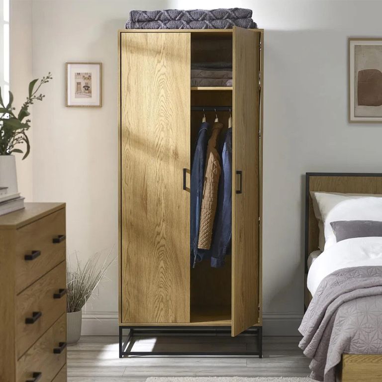 Harlow Light Oak Effect Wardrobe - 2 Door
