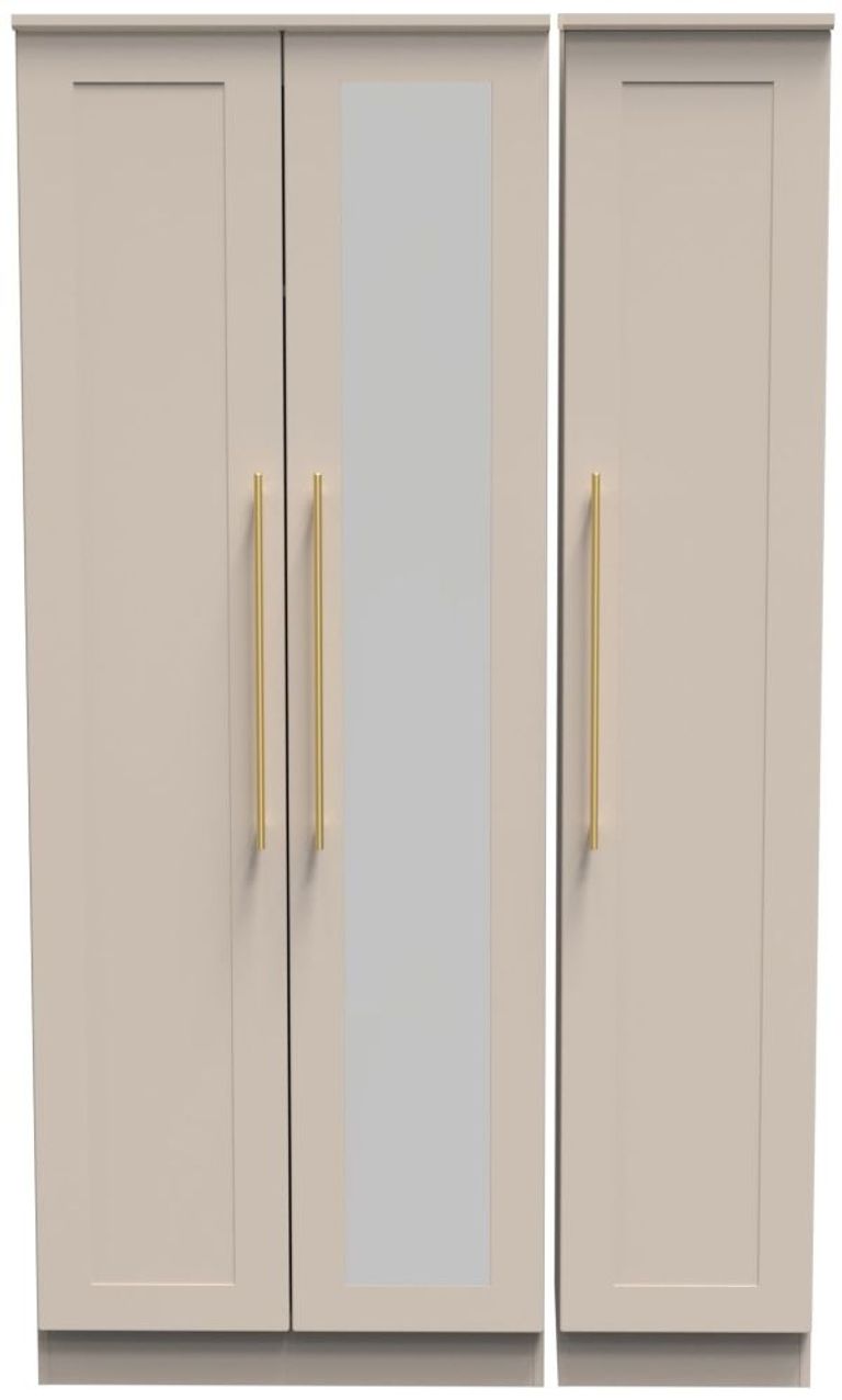 Haworth Cashmere 3 Door Tall Triple Wardrobe - 1 Mirror