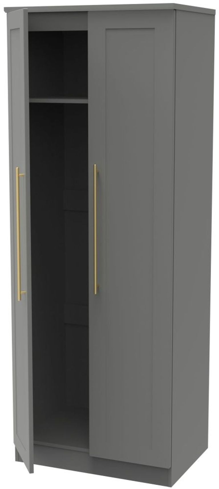 Haworth Grey 2 Door Plain Tall Wardrobe