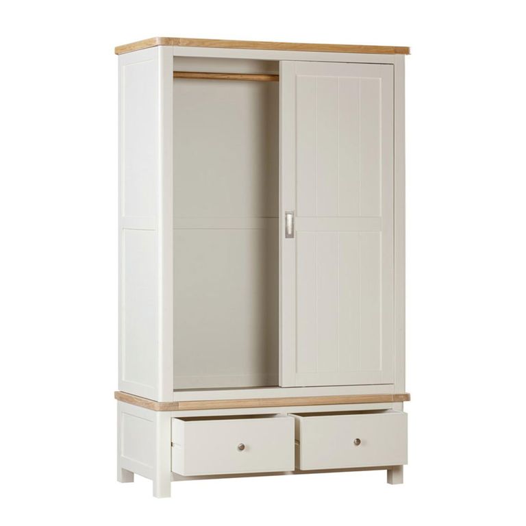 Hayley Sliding Wardrobe - 2 Door - Double - Oak and White