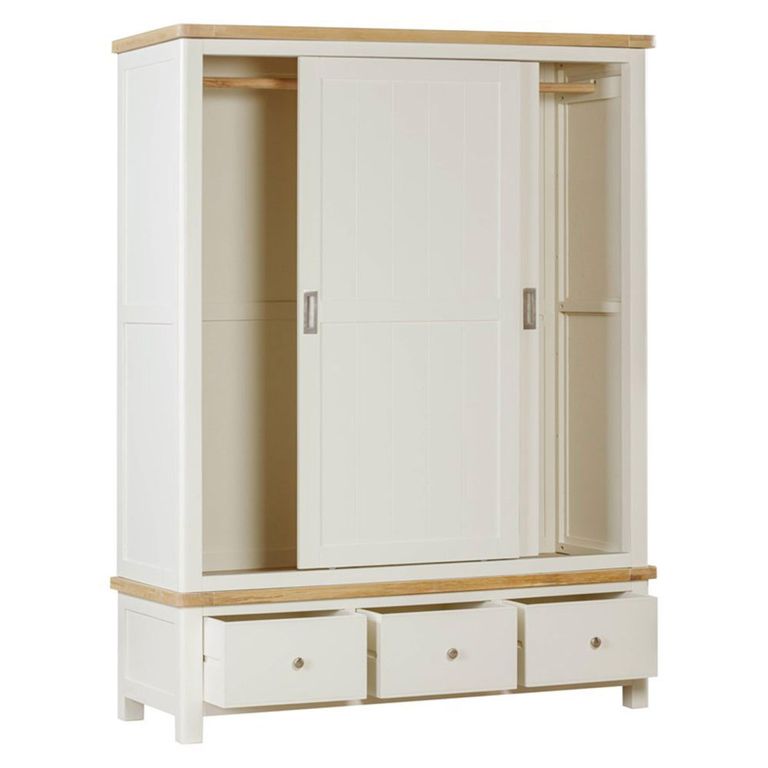 Hayley Sliding Wardrobe - 2 Door - Oak and White