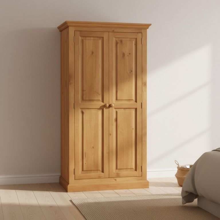 Henbury Pine 2 Door Plain Wardrobe