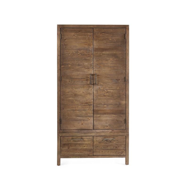 Heritage Double Wardrobe - 2 Door - 2 Drawer - Reclaimed Pine
