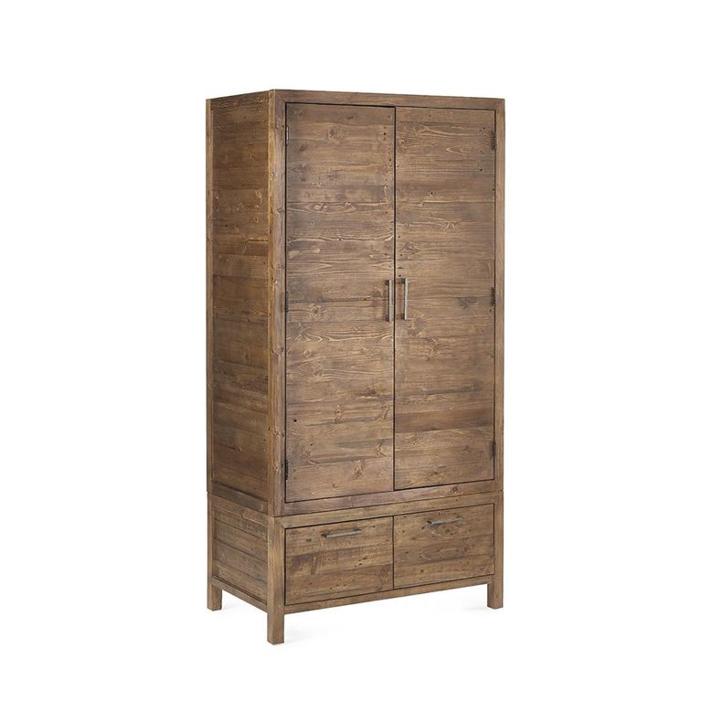 Heritage Double Wardrobe - 2 Door - 2 Drawer - Reclaimed Pine