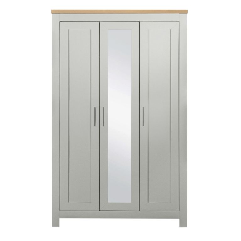 Highgate Mirror Wardrobe - 3 Door - Grey Painted