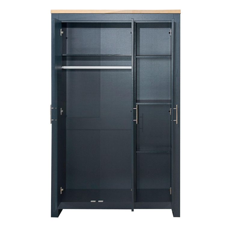 Highgate Mirror Wardrobe - 3 Door - Navy Blue Painted