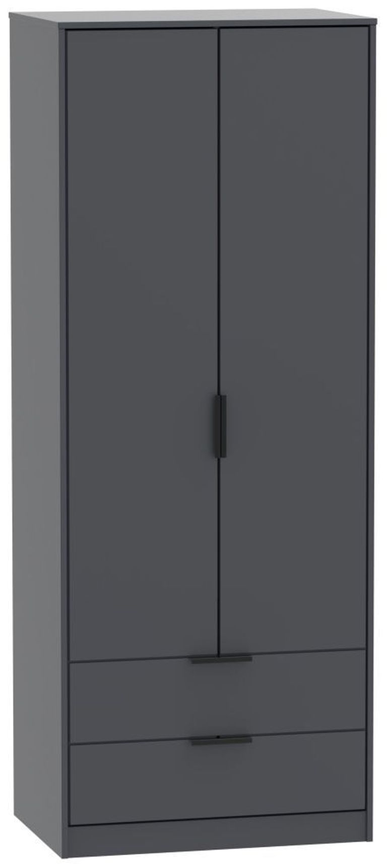 Hong Kong Graphite 2 Door 2 Drawer Tall Wardrobe