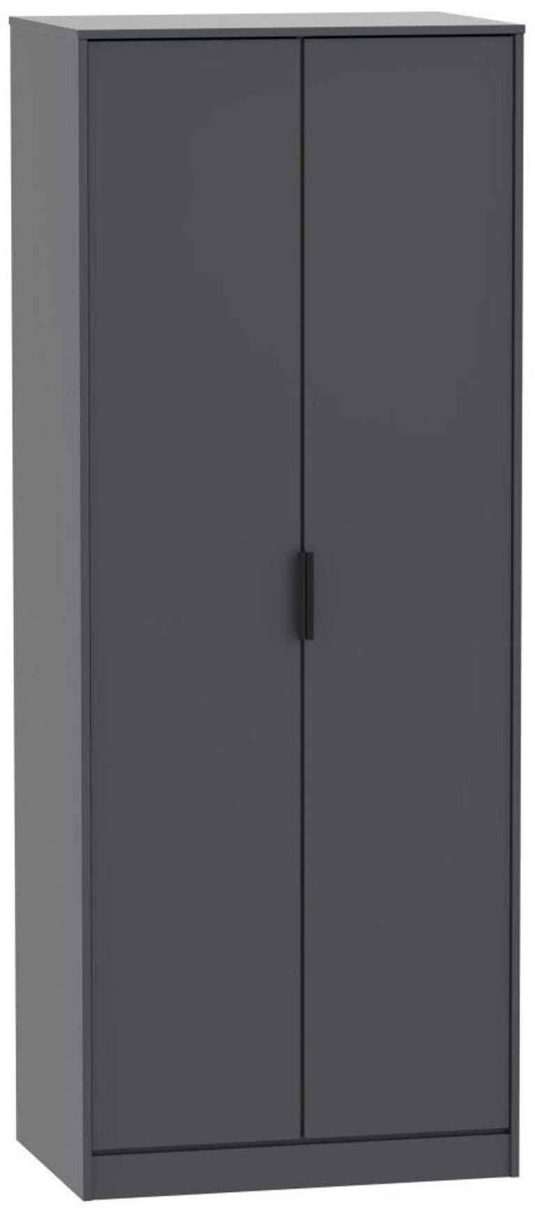 Hong Kong Graphite 2 Door Plain Tall Wardrobe