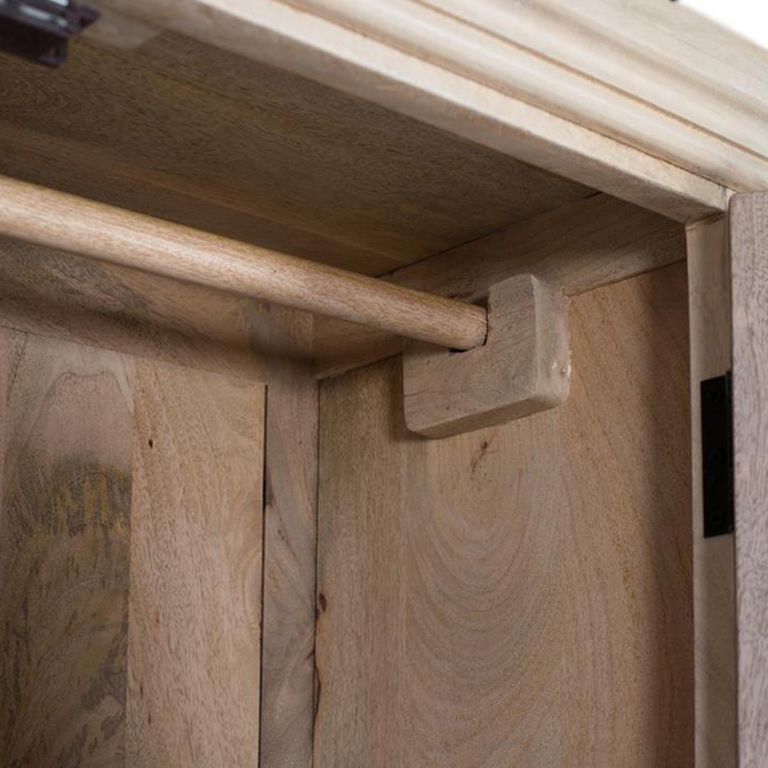 Jaylene Wardrobe - Mango Wood - Louvered - 2 Door