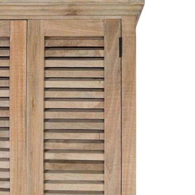 Jaylene Wardrobe - Mango Wood - Louvered - 4 Door