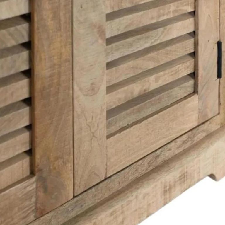 Jaylene Wardrobe - Mango Wood - Louvered - 4 Door