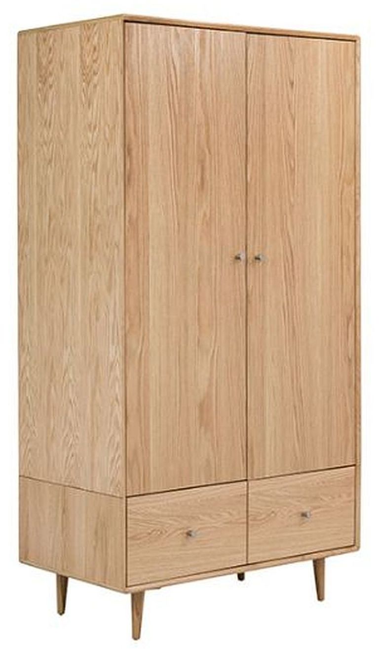 Jenson Oak Double Wardrobe - 2 Door - 2 Drawer