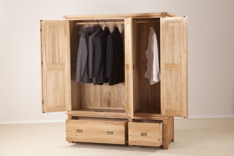 Kent Oak 3 Door 2 Drawer Wardrobe