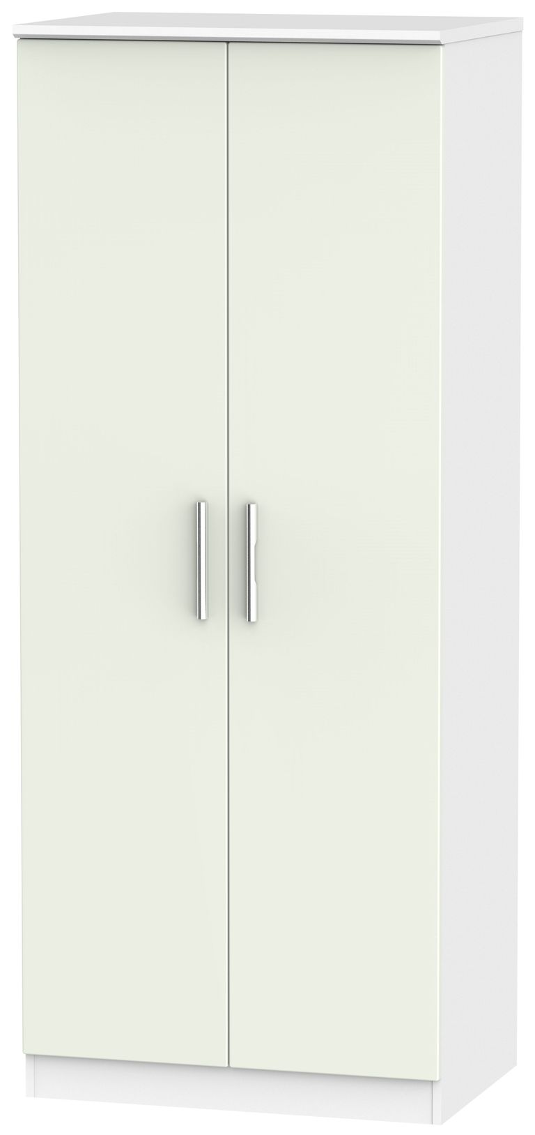 Knightsbridge Cashmere Matt and White 2 Door Plain Wardrobe