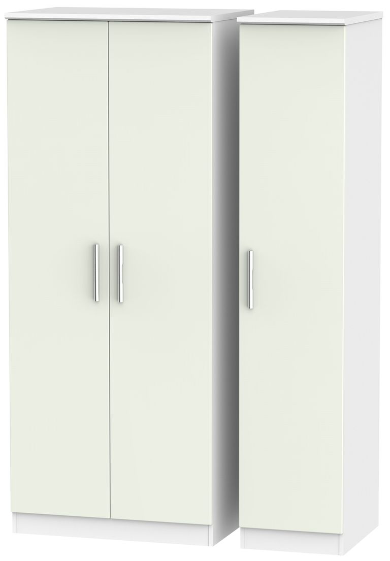 Knightsbridge Cashmere Matt and White 3 Door Triple Wardrobe
