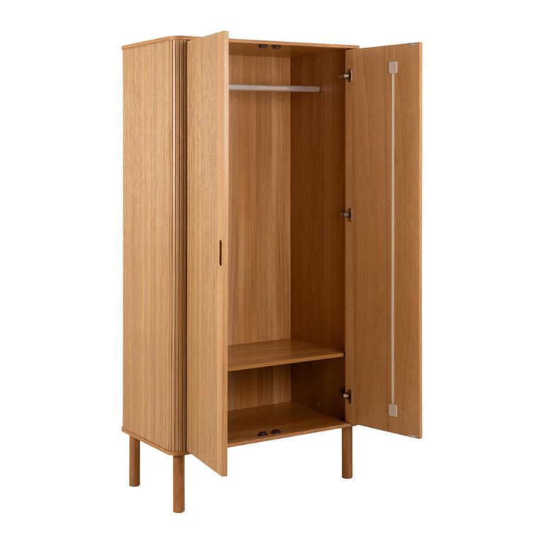 Langley Wardrobe - 2 Door - Fluted - Oak
