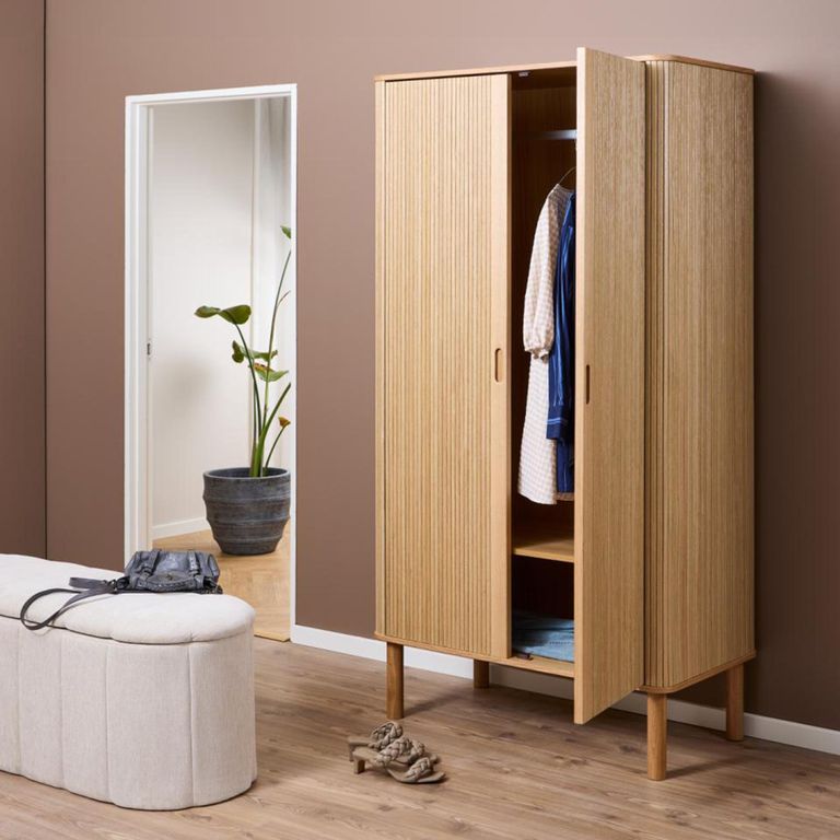 Langley Wardrobe - 2 Door - Fluted - Oak